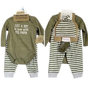 NEW! Baby Essentials “Just a boy in love with his Mama” 4 piece baby outfit